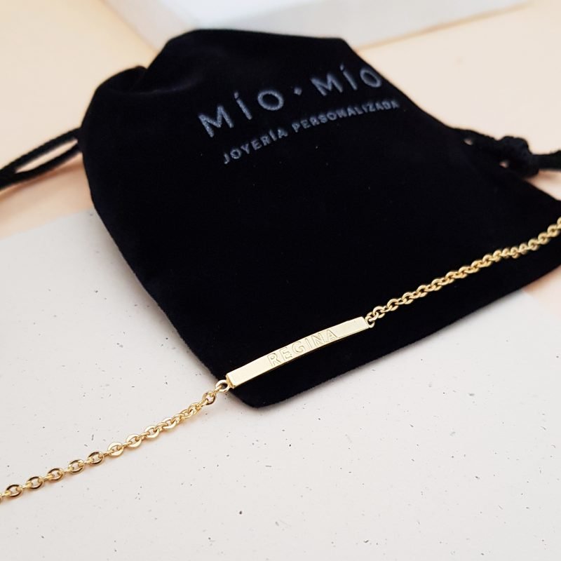 PULSERA PLACA MINI BOLD GRABADA