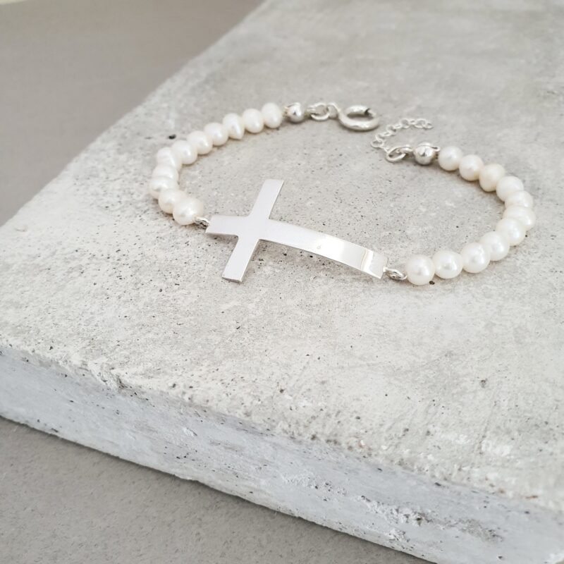PULSERA CRUZ PERLAS